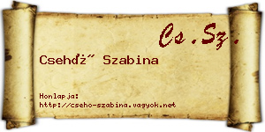 Csehó Szabina névjegykártya